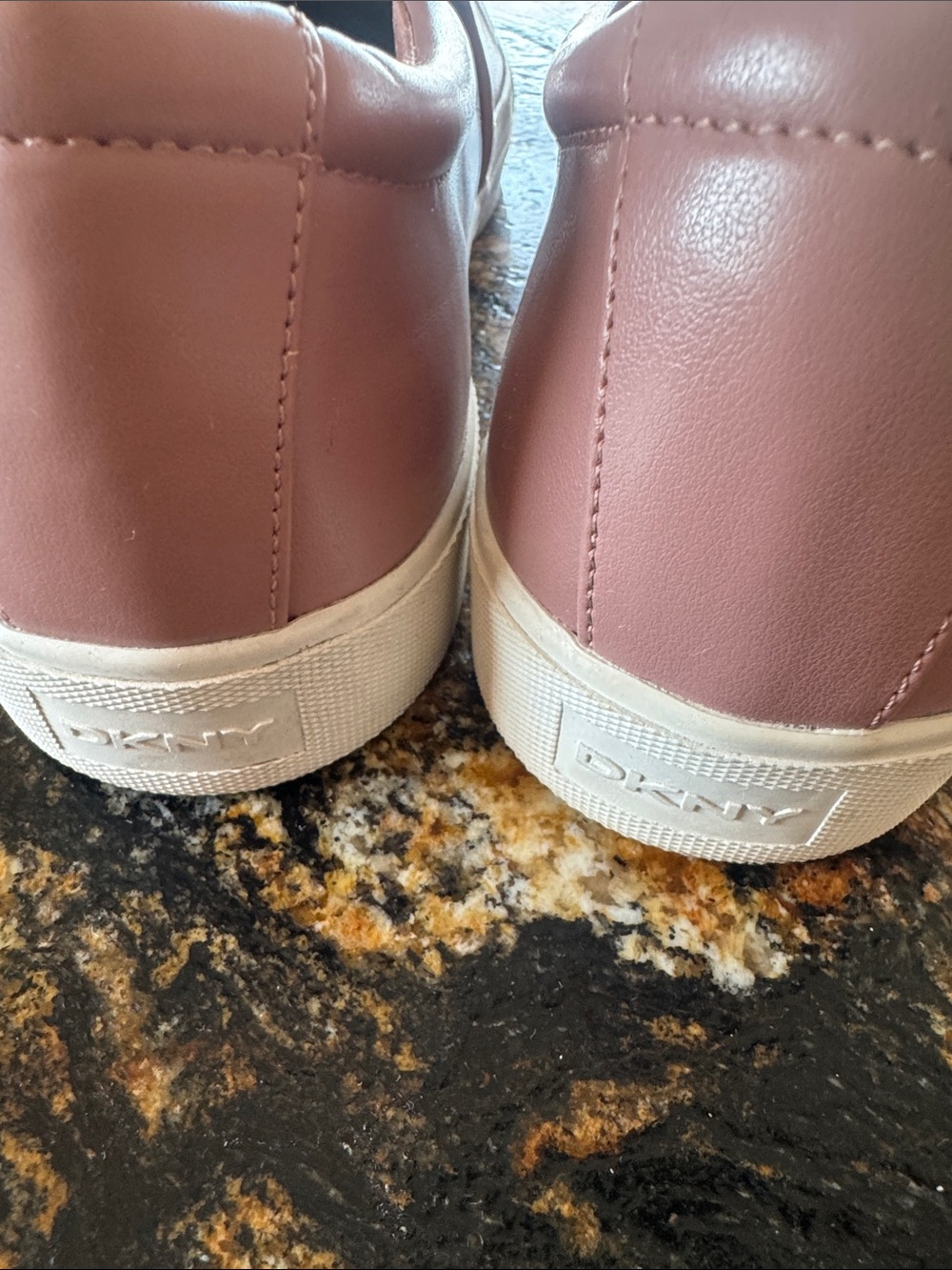 DKNY Mauve Pink Slip-On Sneakers with White Sole - Picture 3 of 3